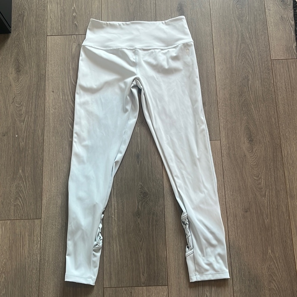 FP Movement by Free People Soft White High-Waist Leggings with Ankle Trim